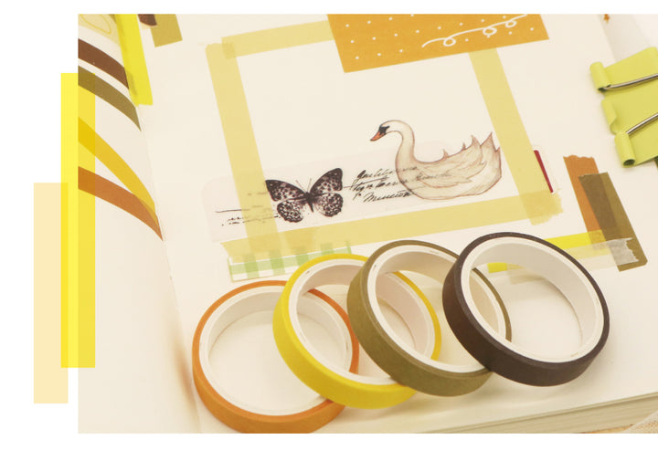 Basic Solid Color Washi Tape - Sunset - Set of 11