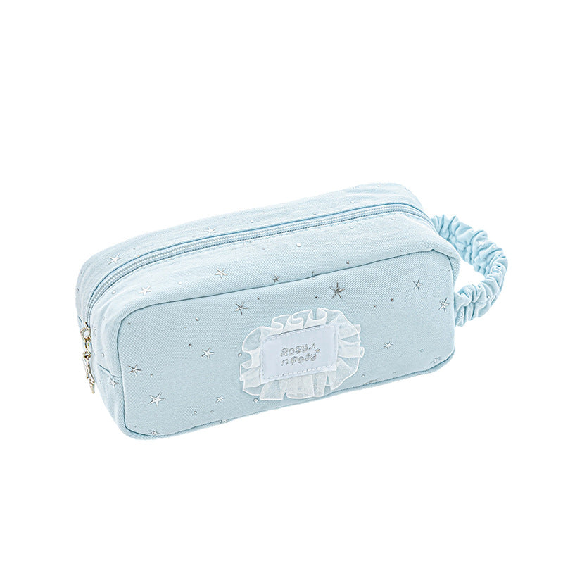 Blue Star Lace Pencil Case