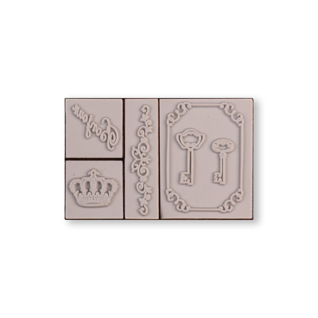Bonjour Wooden Stamp - Set of 4