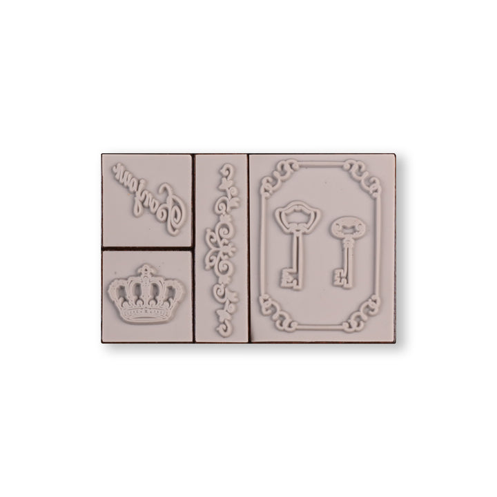 Bonjour Wooden Stamp - Set of 4