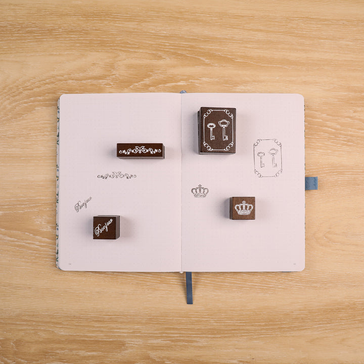 Bonjour Wooden Stamp - Set of 4