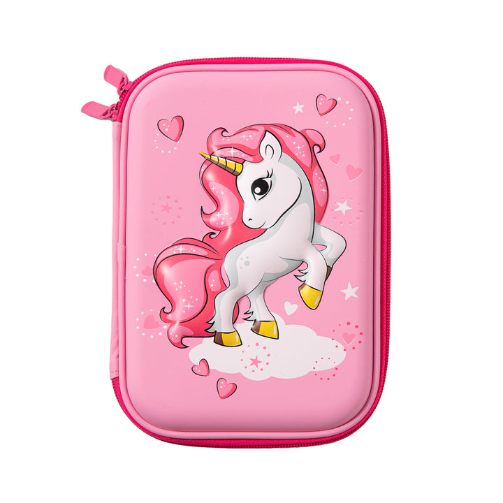 Book Style 3D Unicorn Pencil Case - Pink