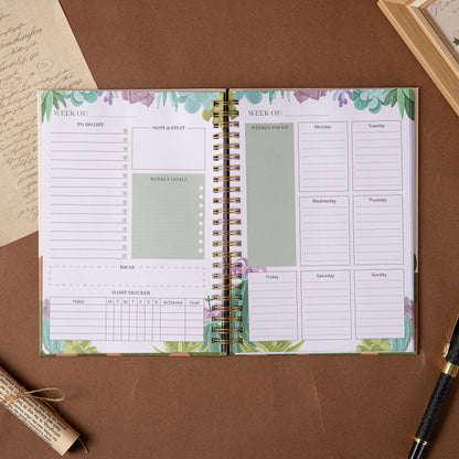 Cactus Weekly Planner - A5 -  Sand Yellow