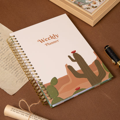 Cactus Weekly Planner - A5 -  Sand Yellow