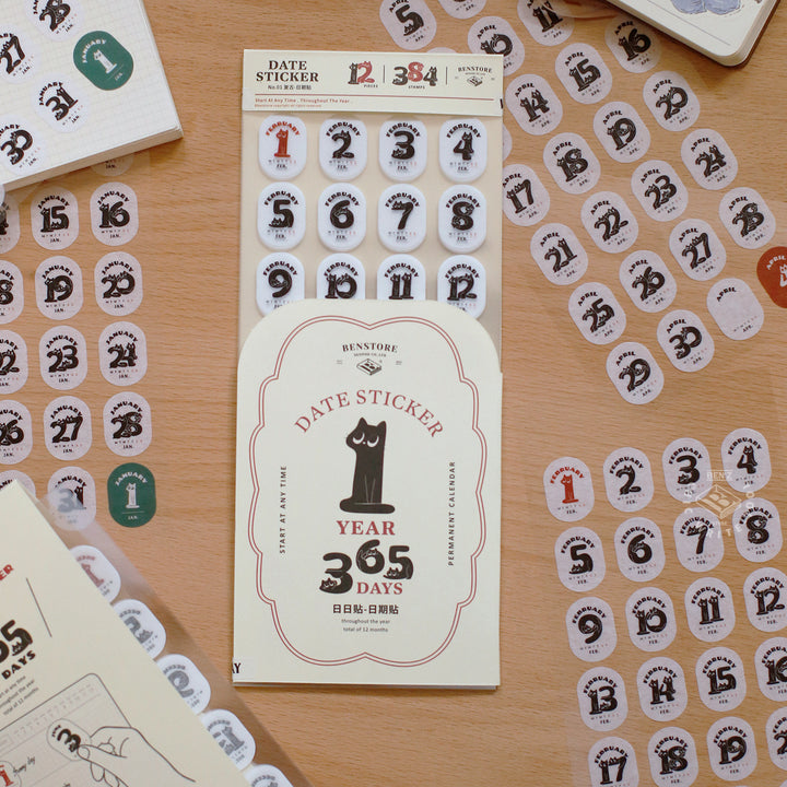Cat Calendar Date Stickers