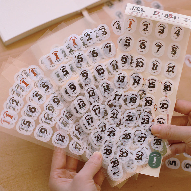 Cat Calendar Date Stickers