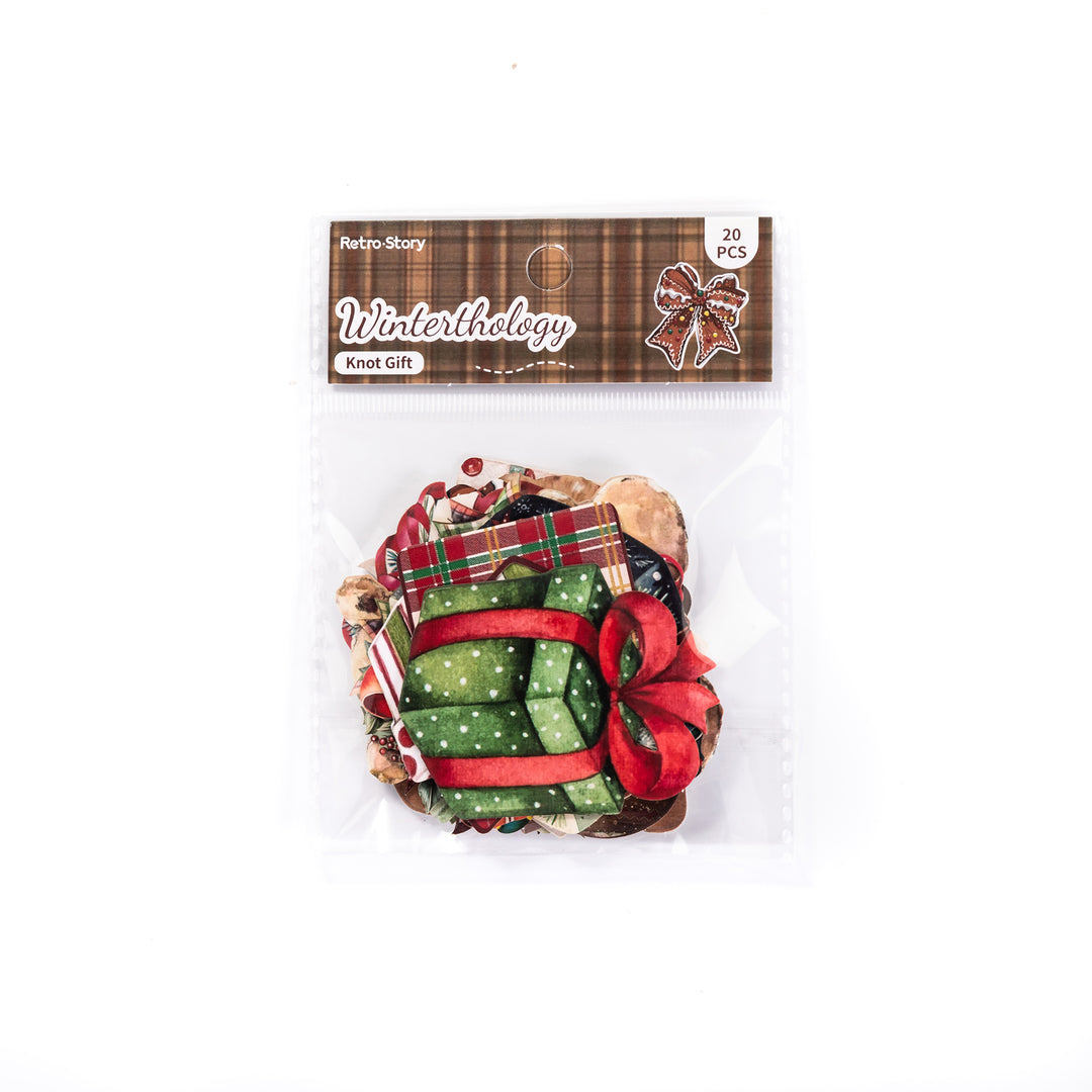 Christmas Knot Gift Stickers - 20 Pcs