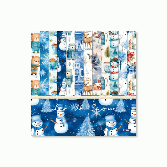 Christmas Let It Snow Scrapbook Paper - 12 Sheets