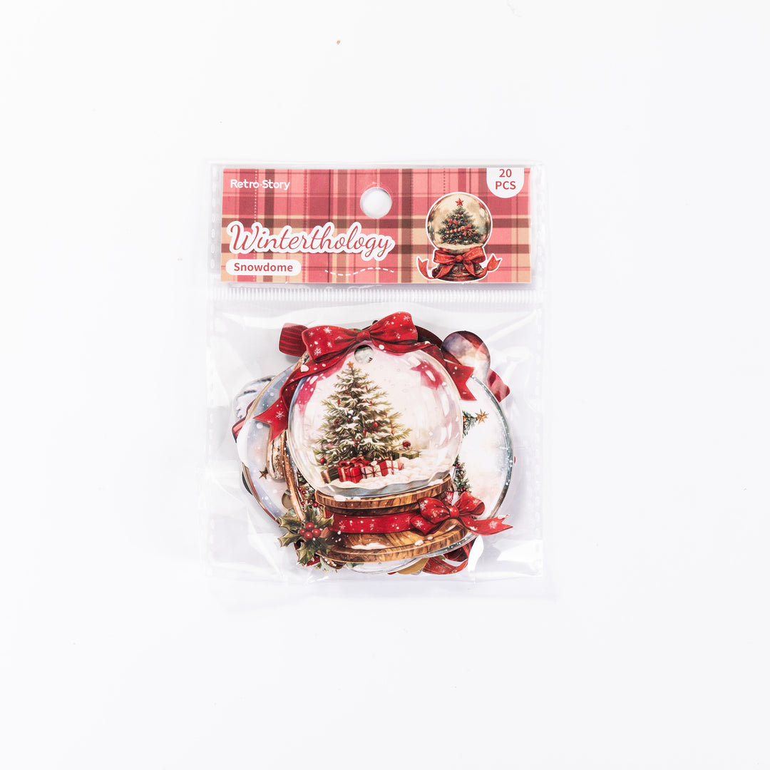 Christmas Snowdome Stickers - 20 Pcs