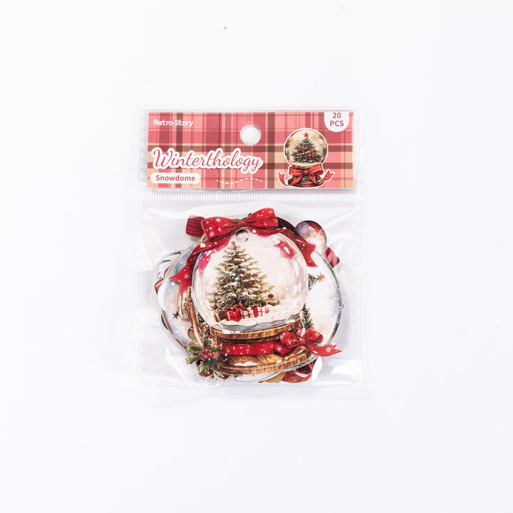 Christmas Snowdome Stickers - 20 Pcs