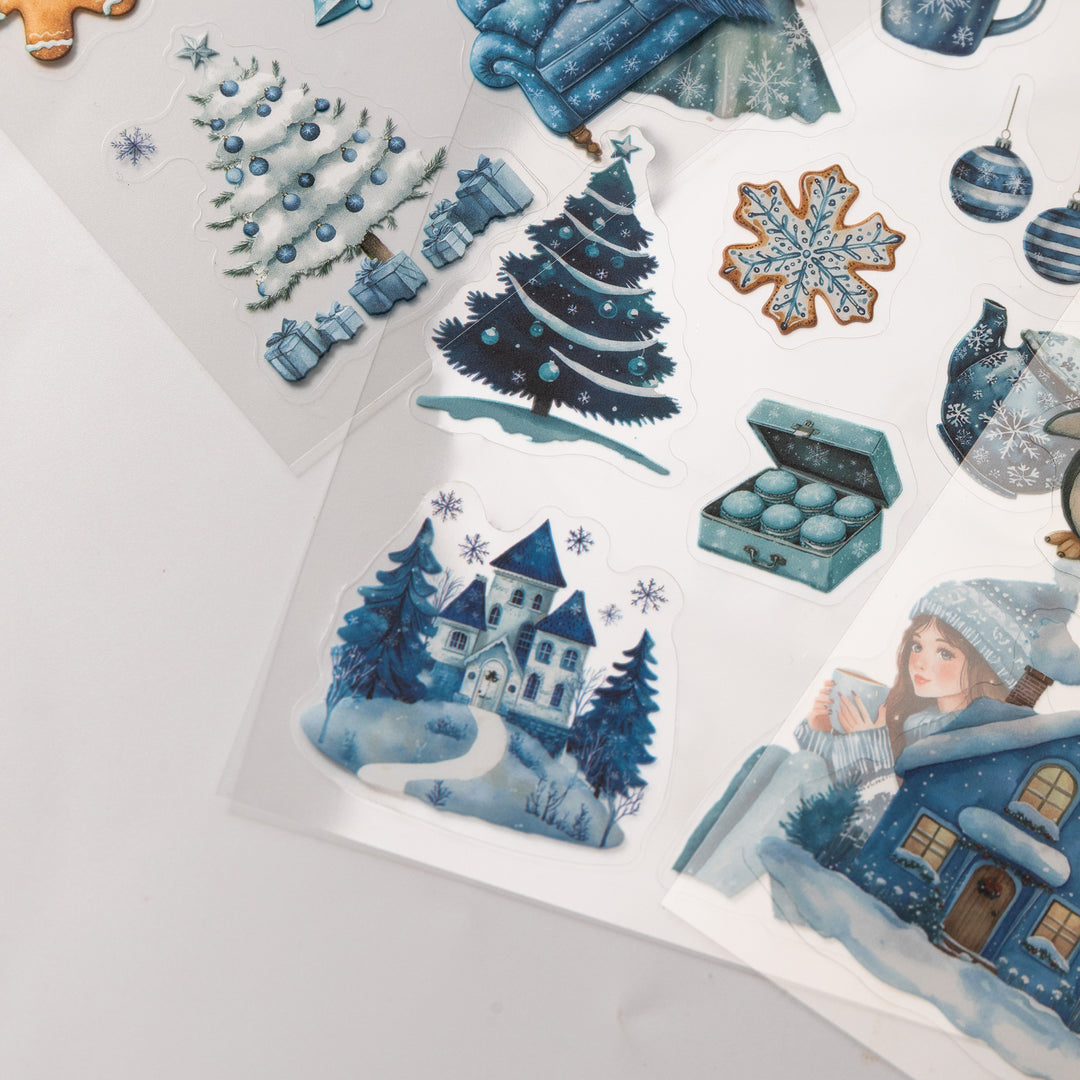 Christmas Snowy Night Stickers