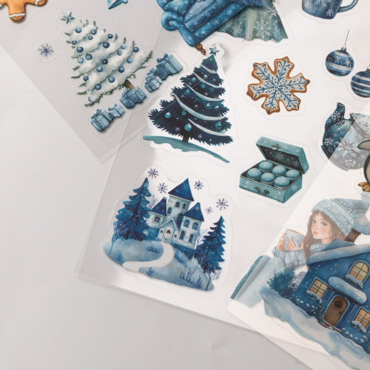 Christmas Snowy Night Stickers