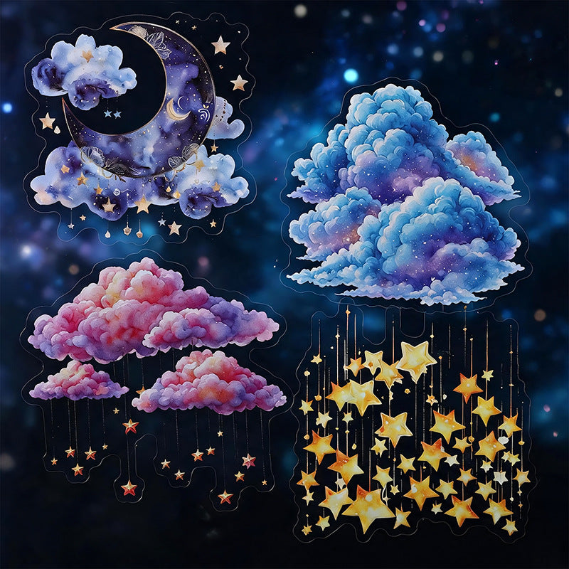 Cloud Moon &amp; Star PET Stickers