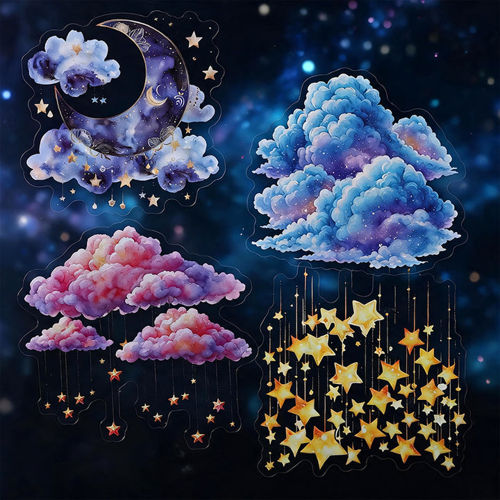 Cloud Moon &amp; Star PET Stickers