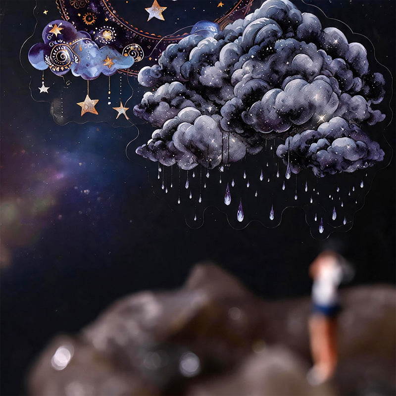 Cloud Moon &amp; Star PET Stickers