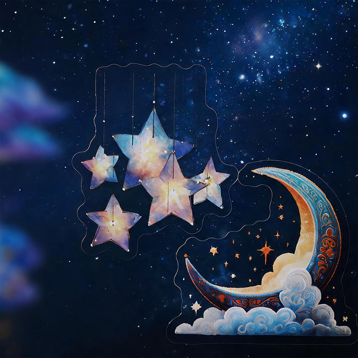 Cloud Moon &amp; Star PET Stickers