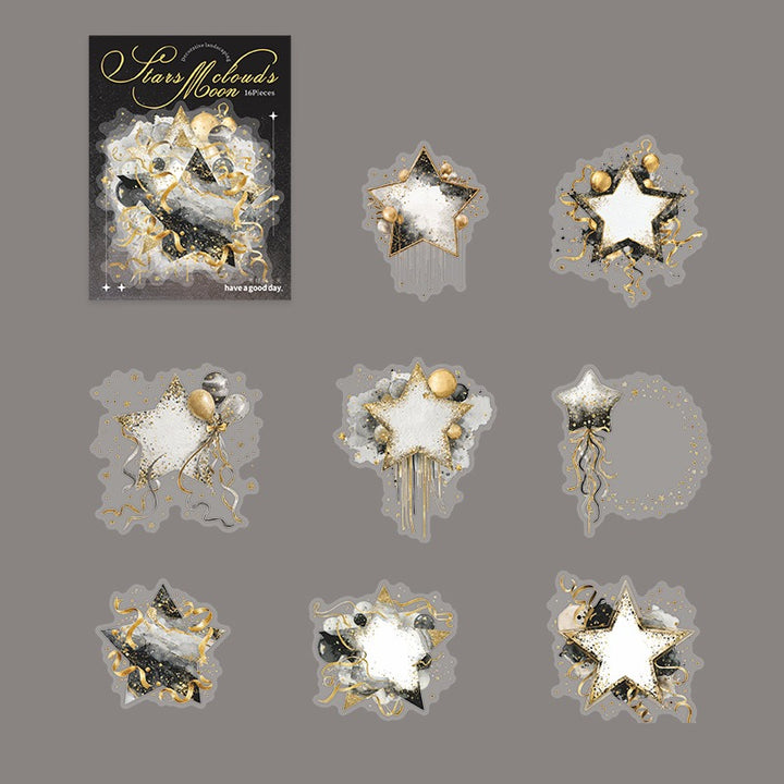 Cloud Moon &amp; Star PET Stickers