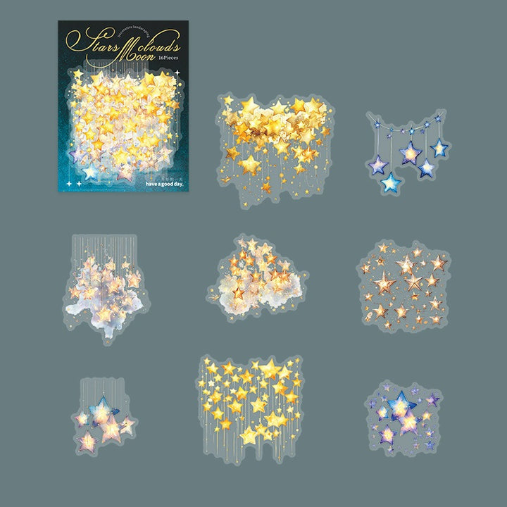 Cloud Moon &amp; Star PET Stickers