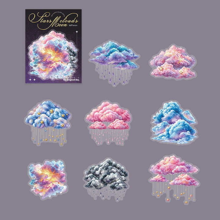 Cloud Moon &amp; Star PET Stickers