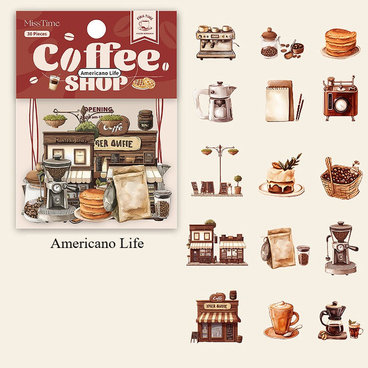 Coffee Shop PET Stickers