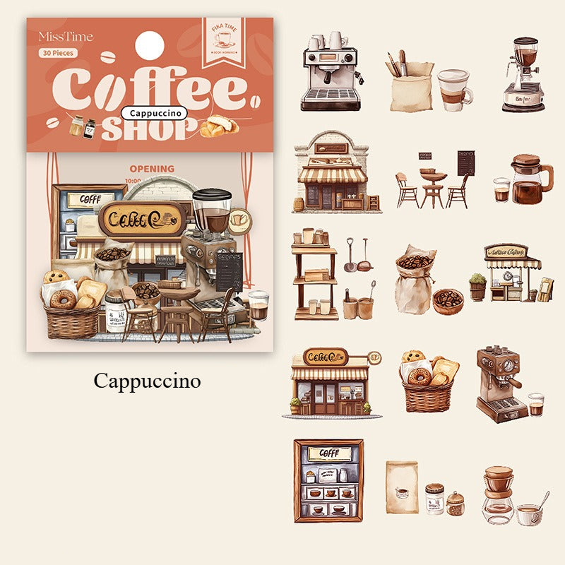 Coffee Shop PET Stickers