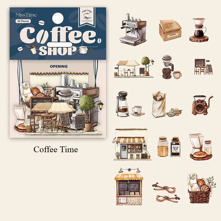 Coffee Shop PET Stickers