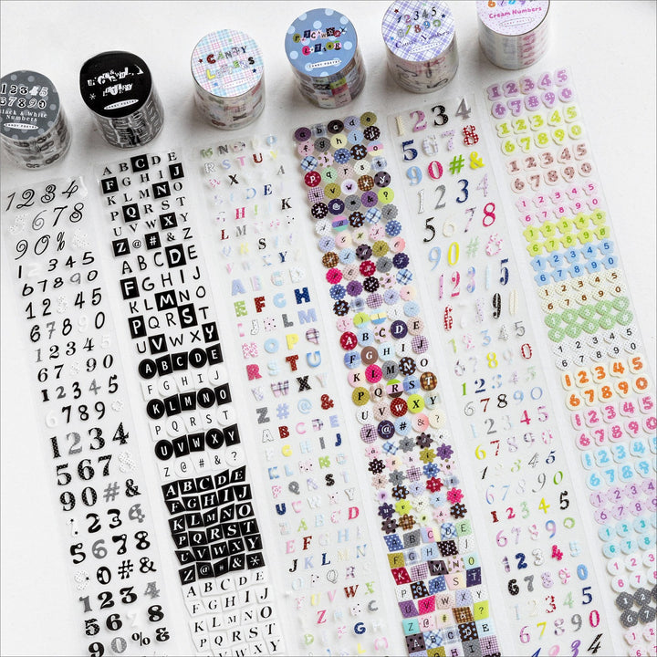 Cute Alphabet &amp; Number Die-cut PET Tape
