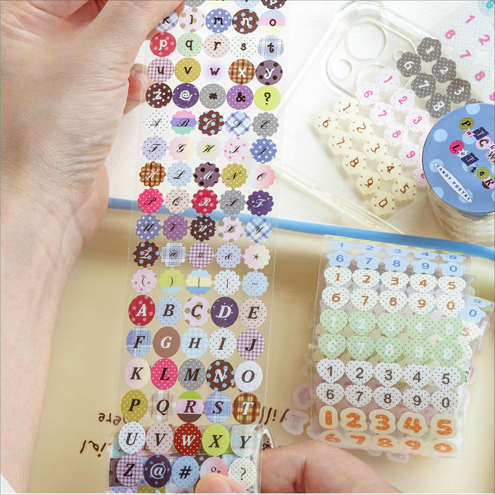 Cute Alphabet &amp; Number Die-cut PET Tape