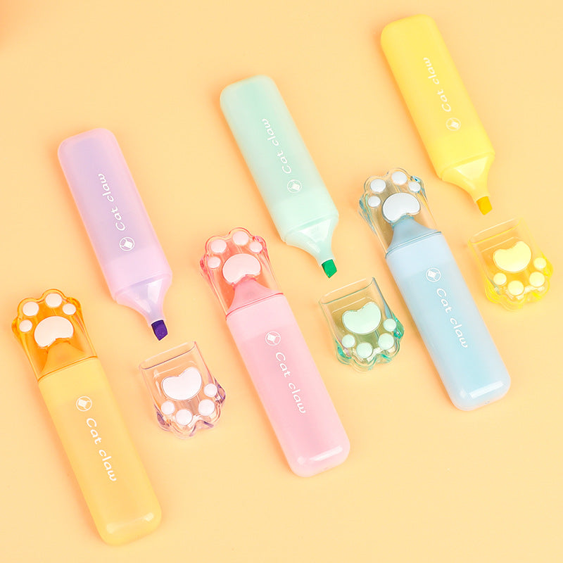 Cute Cat Claw Highlighters - 6 Color Set