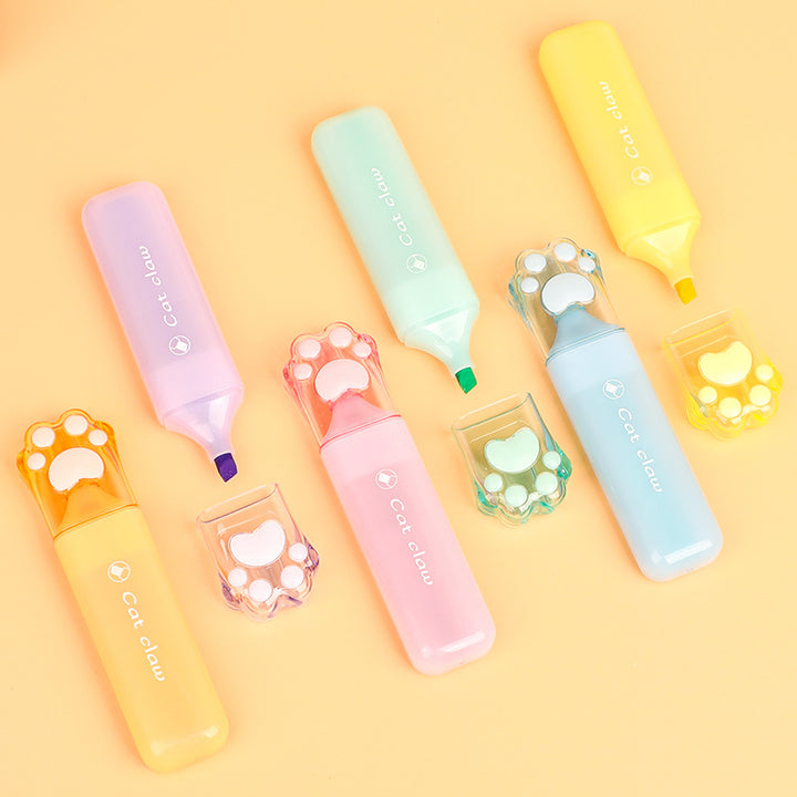 Cute Cat Claw Highlighters - 6 Color Set