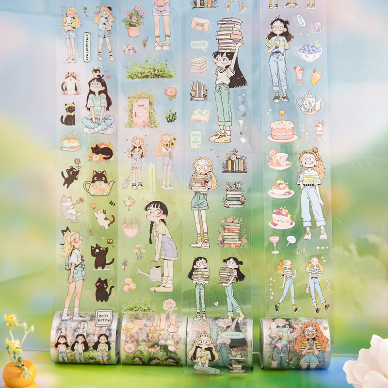 Cute Girls Die-cut PET Tape