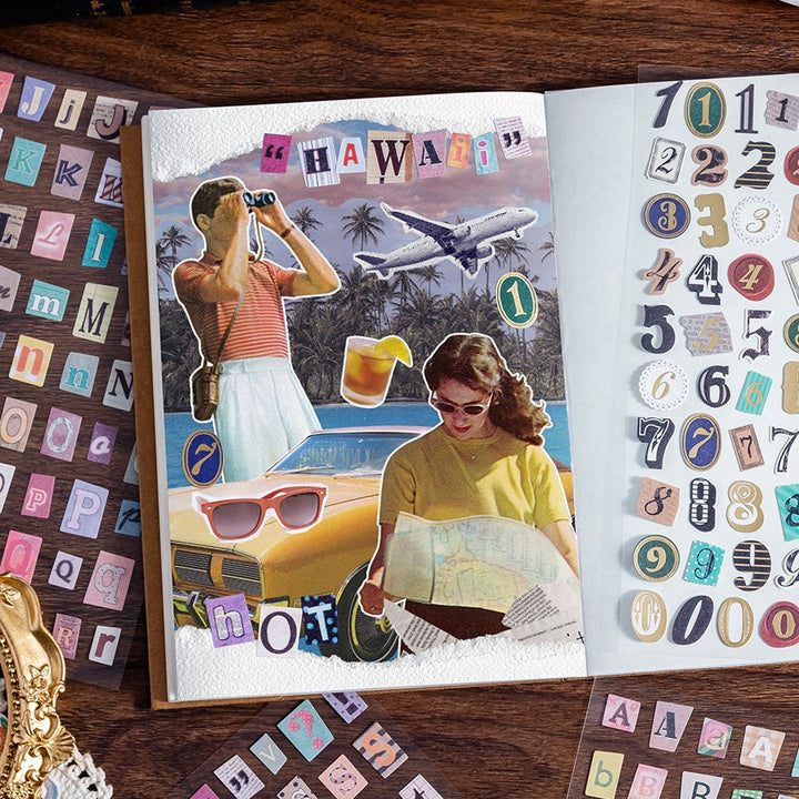 Cute Letter & Number Stickers - 6 Sheets