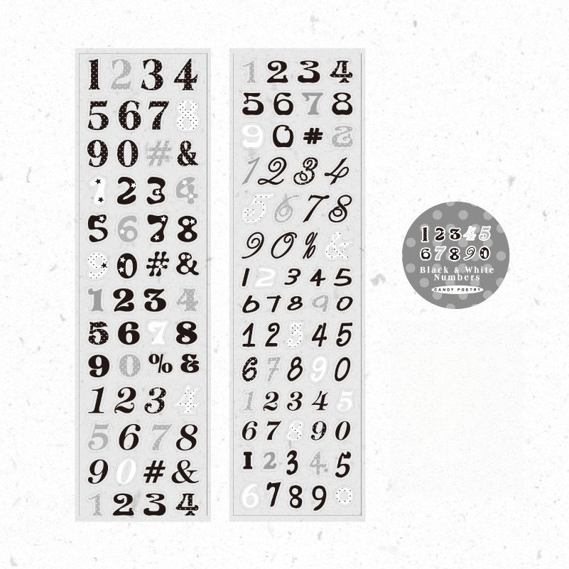 Cute Alphabet &amp; Number Die-cut PET Tape
