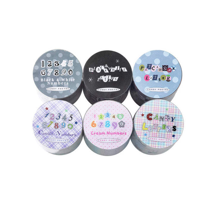 Cute Alphabet &amp; Number Die-cut PET Tape