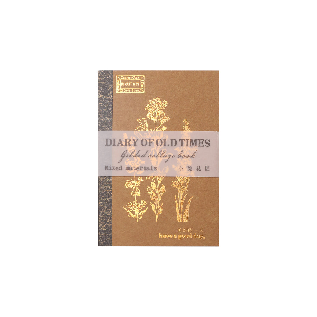 Diary of Old Times Gilded Collage Book - Flowers - 36 Sheets