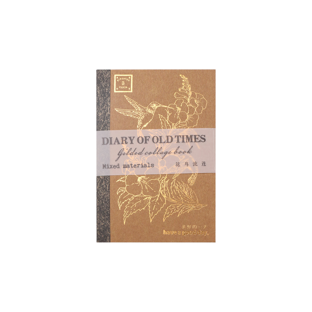 Diary of Old Times Gilded Collage Book - Flowers and Birds - 36 Sheets