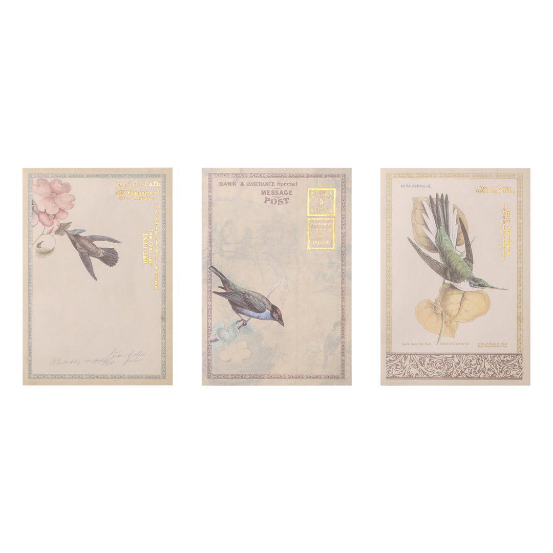 Diary of Old Times Gilded Collage Book - Flowers and Birds - 36 Sheets