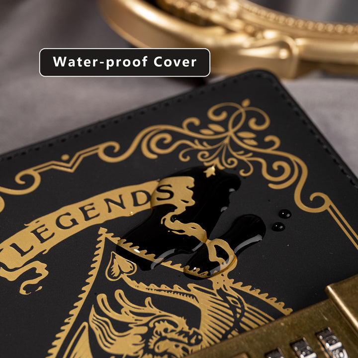 Dragon Legends Leather Lock Journal - B6 - Ruled - Black