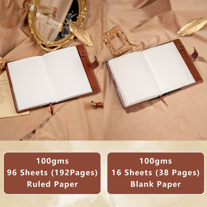 Dragon Legends Leather Lock Journal - B6 - Ruled - Brown