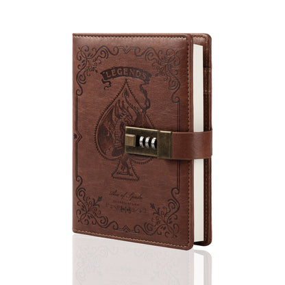Dragon Legends Leather Lock Journal - B6 - Ruled - Brown