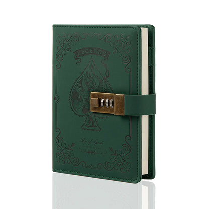 Dragon Legends Leather Lock Journal - B6 - Ruled - Green