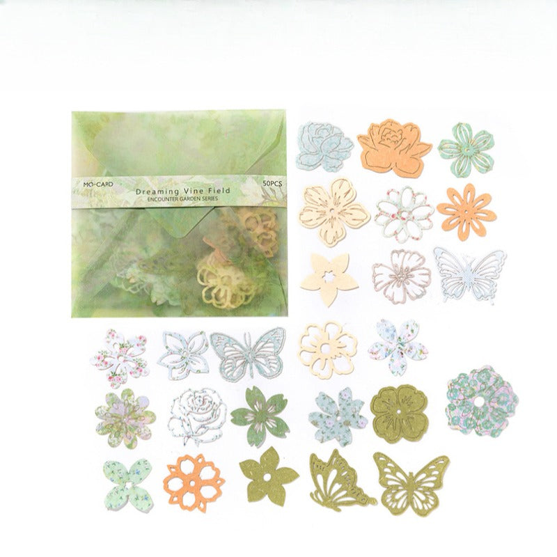 Dreaming Vine Field Collage Scrapbook Paper - 50 Pcs