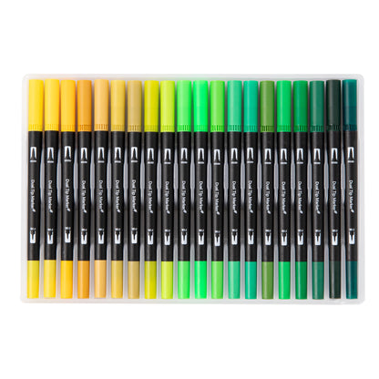 Dual Tip Water-Based Brush Pen - 100 Color Set