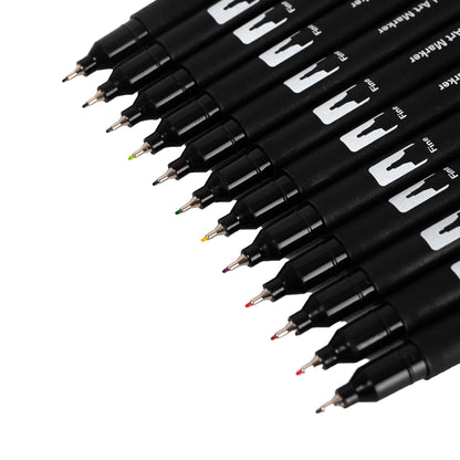 Dual Tip Water-Based Brush Pen - 100 Color Set