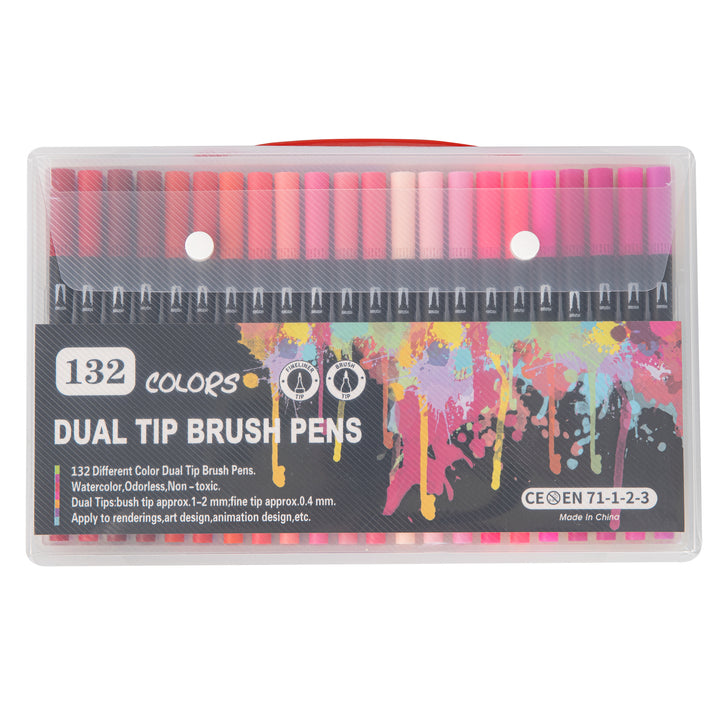 Dual Tip Water-Based Brush Pen - 132 Color Set