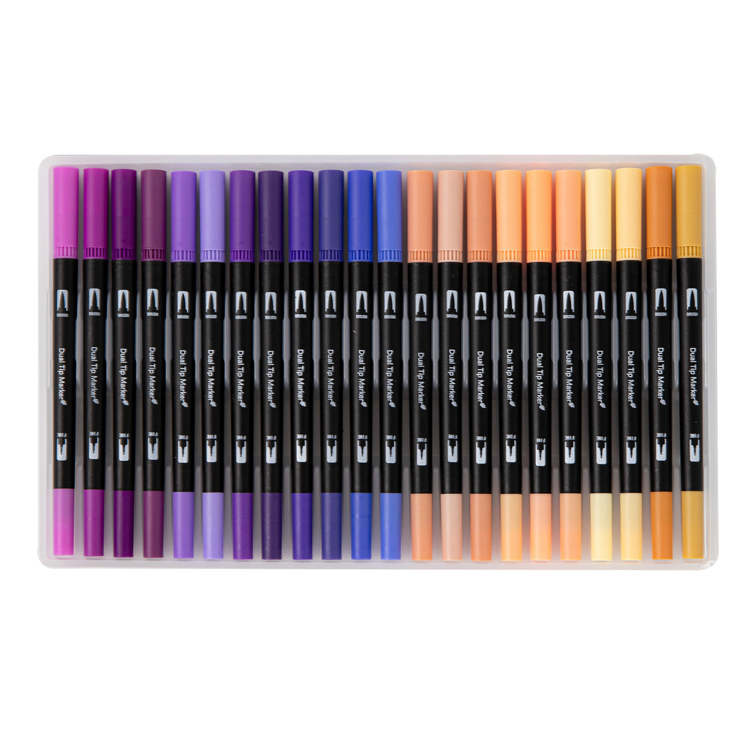 Dual Tip Water-Based Brush Pen - 132 Color Set