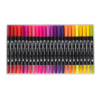 Dual Tip Water-Based Brush Pen - 48 Color Set