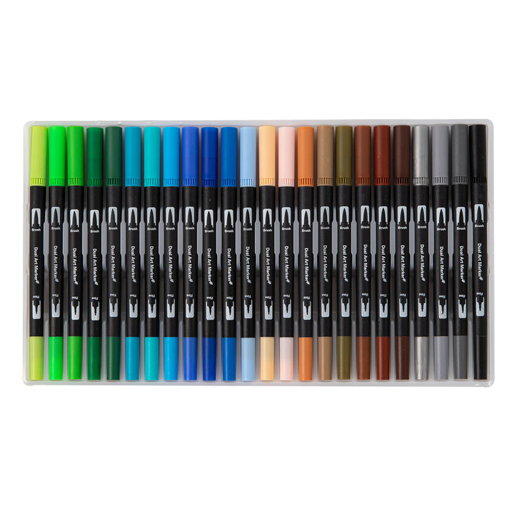 Dual Tip Water-Based Brush Pen - 48 Color Set