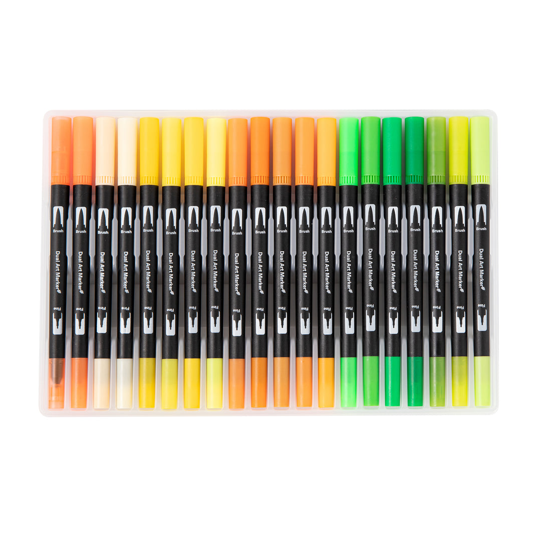 Dual Tip Water-Based Brush Pen - 60 Color Set