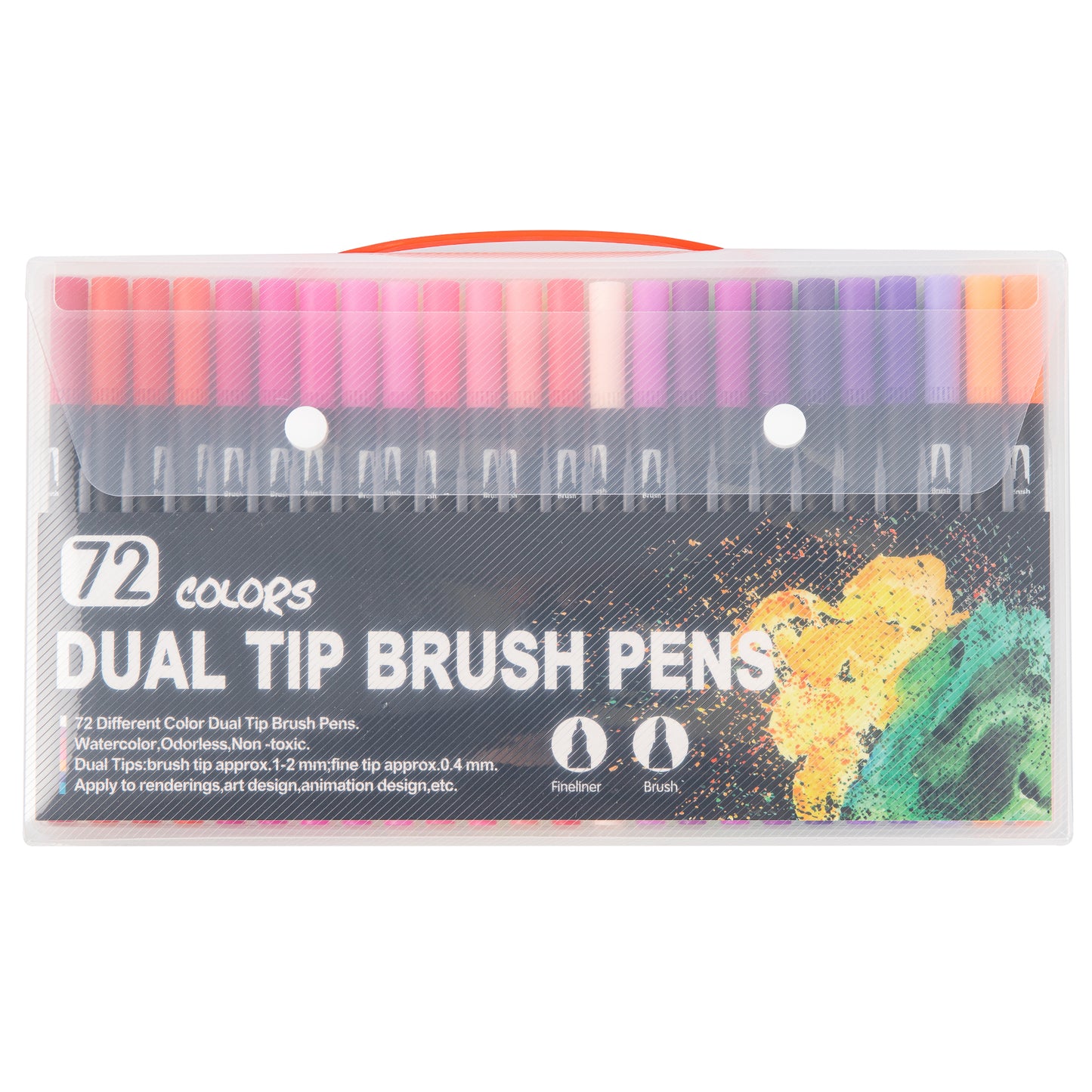 Dual Tip Water-Based Brush Pen - 72 Color Set